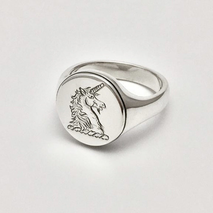 Unisex Seahorse Alloy Ring – European Punk Animal Motif Band