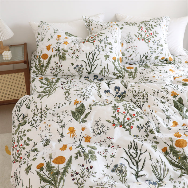 Dandelion Print Pure Cotton Twill Bedding Set – 6 Sizes