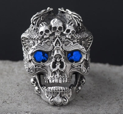 Men's Dragon Head Skull Ring – Retro Punk Alloy Statement Band