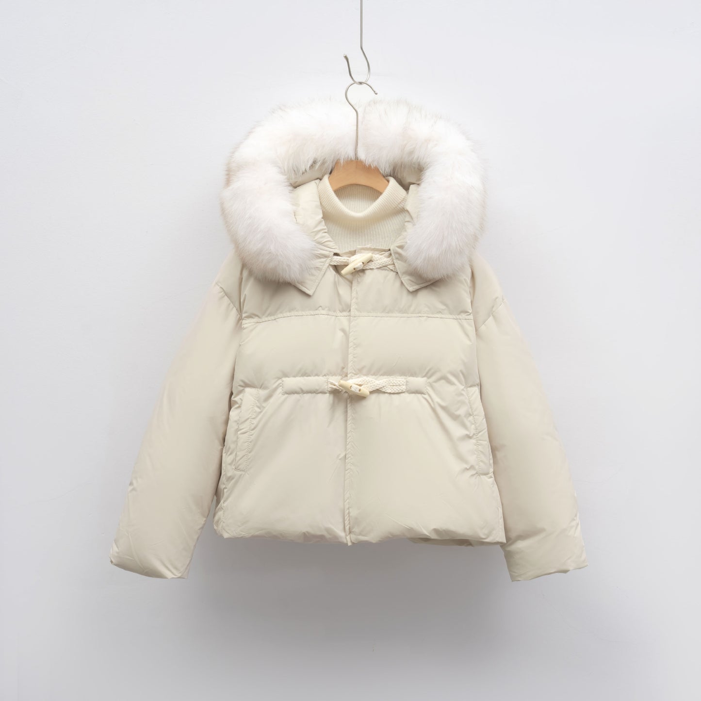 Hooded Thickened Fox Fur Down Jacket Women's Fashion