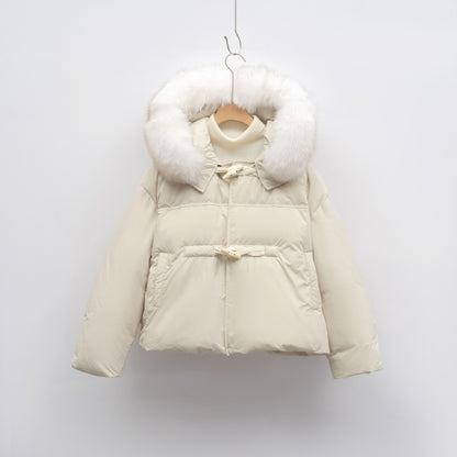 Hooded Thickened Fox Fur Down Jacket Women's Fashion