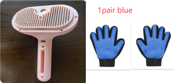 USB Rechargeable Self-Cleaning Pet Slicker Brush | Built-In Misting Spray