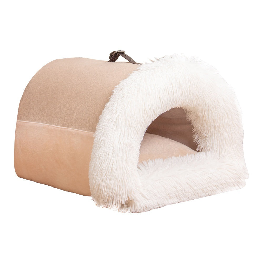 Portable Plush Pet Bed – Warm Nest for Dogs & Cats | 6 Colours | Sizes M & L