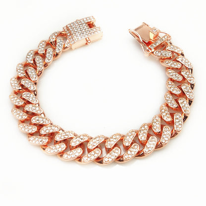 Hip Hop Alloy Chain Dog Collar | Rose Gold, Silver & Gold