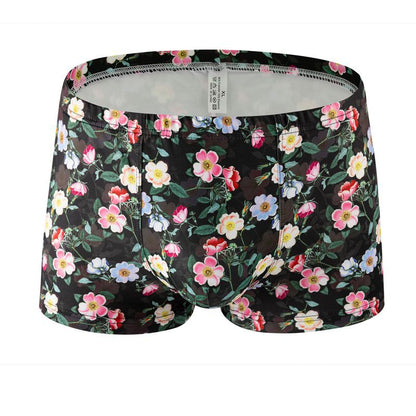 Men's Printed Milk Silk Boxer Briefs – 12 Designs Breathable Low-Waist