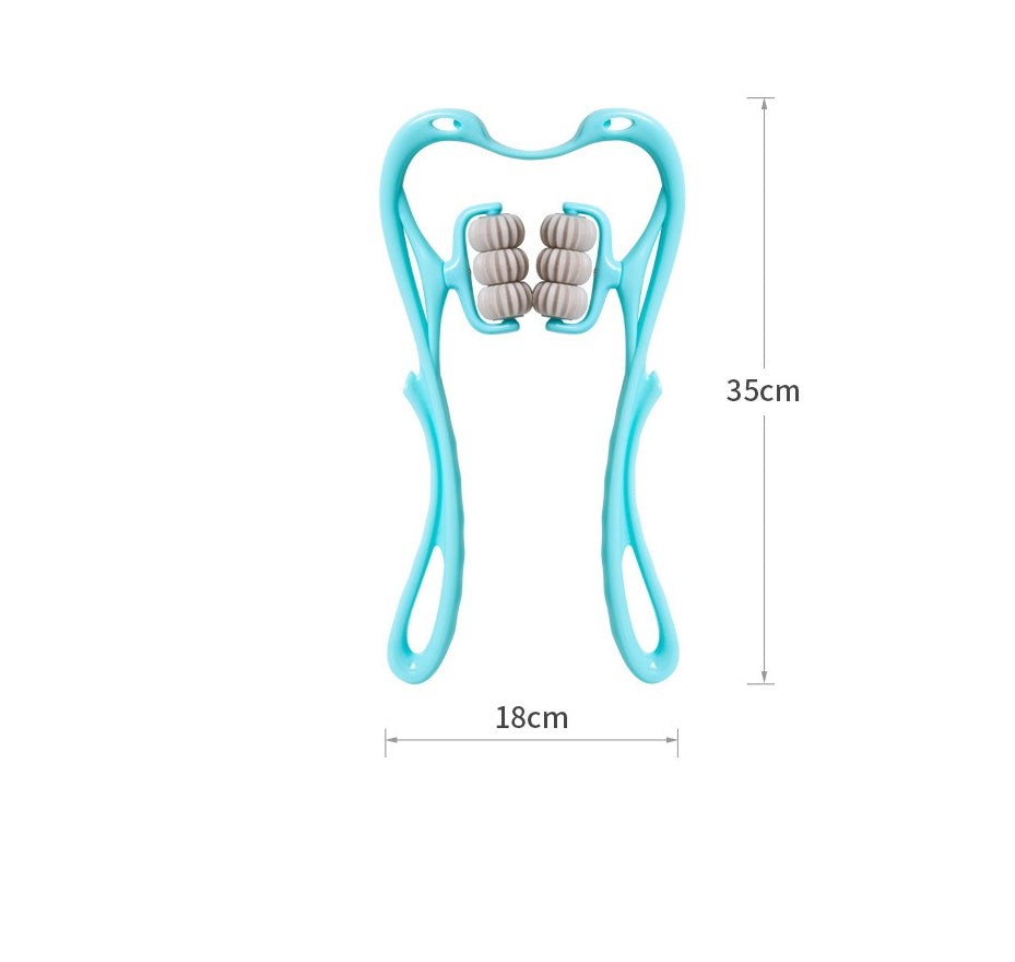 6-Roller Swan Neck Massager | Cervical Relief | Crystal Scraping Board