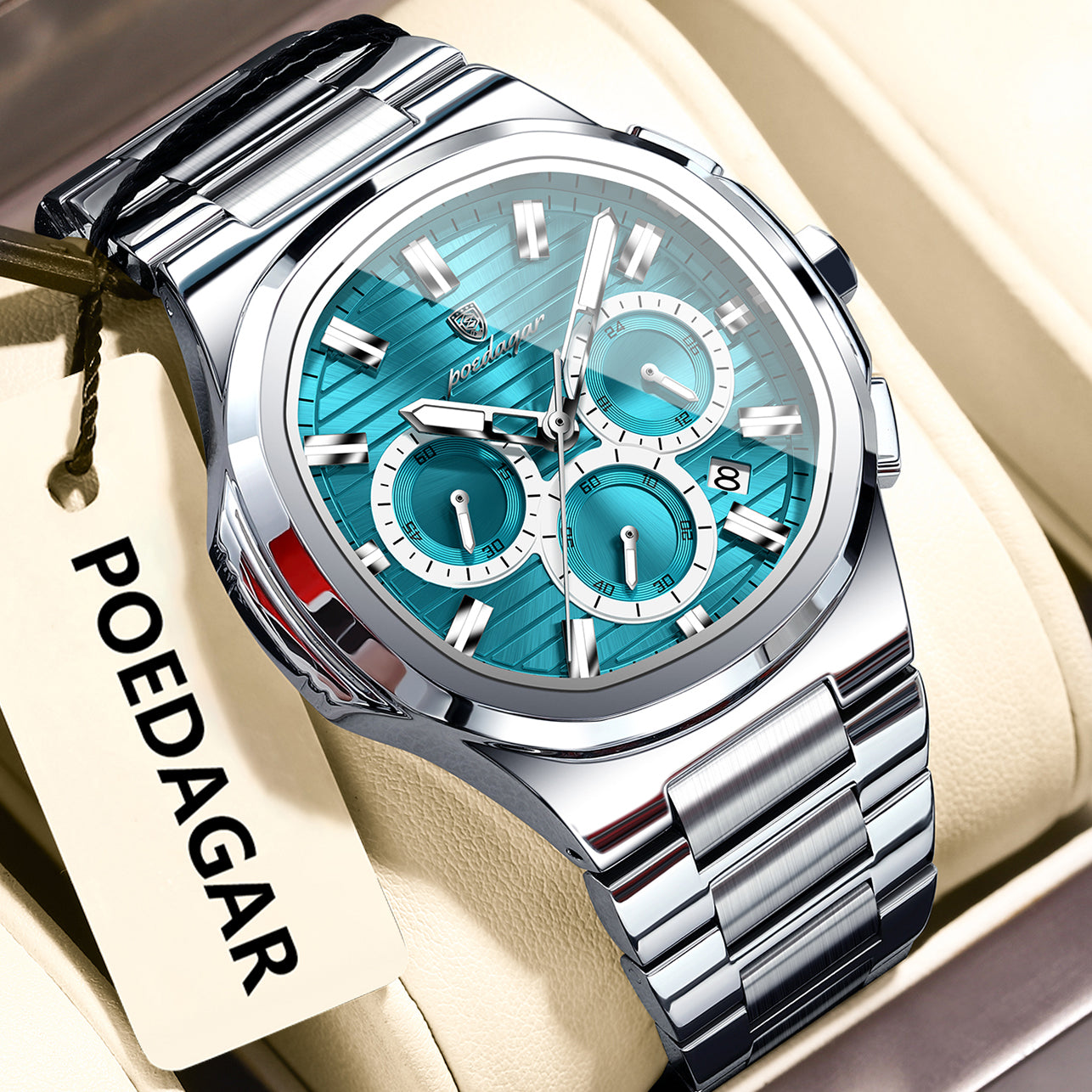 Men's Waterproof Luminous Quartz Watch – 45mm | 11 Colours