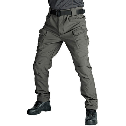 Men's Fleece-Lined Tactical Soft Shell Trousers | Waterproof Winter Pants