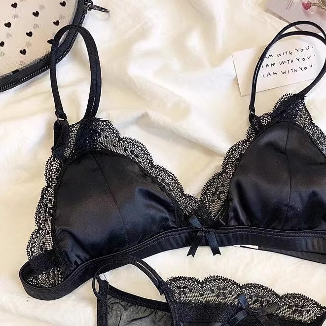 French Lace Wire-Free Bra | White & Black | Bra Only or Set