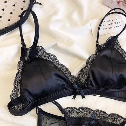 French Lace Wire-Free Bra | White & Black | Bra Only or Set