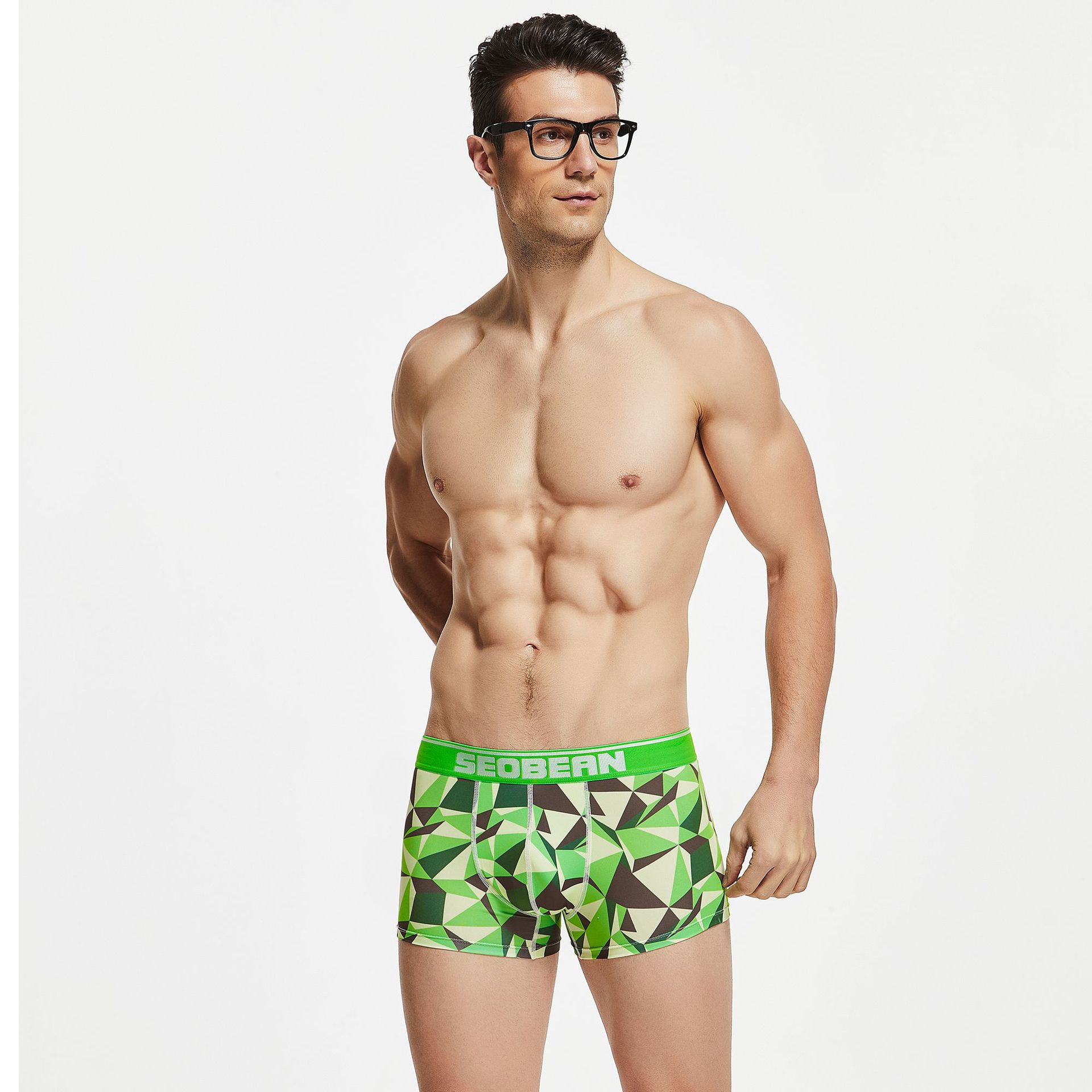 Men's Geometric Print Breathable Boxer Shorts