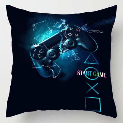 Cartoon & Gaming Print Cushion Cover 45x45cm – Peach Skin Pillowcase