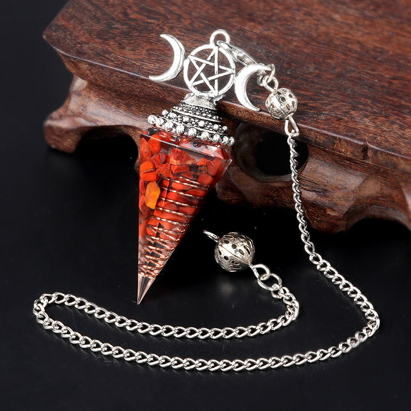 Hexagonal Pyramid Crystal Gemstone Pendant Necklace