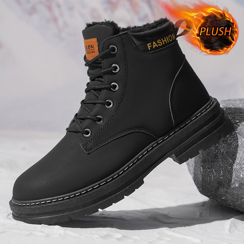 Men's Vintage Casual Boots – Round Toe PU Leather | 4 Colours | EU 39–48