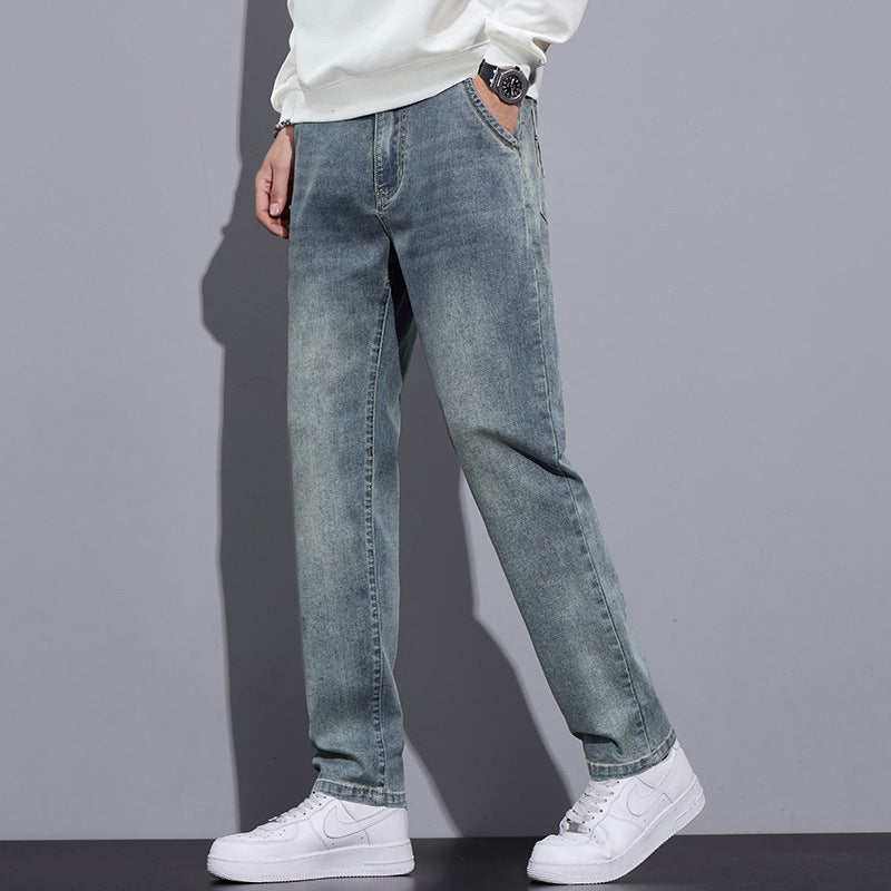 Men's Loose-Fit Straight-Leg Denim Jeans – Vintage Blue