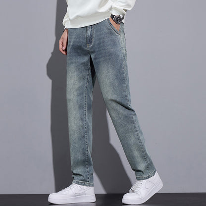 Men's Loose-Fit Straight-Leg Denim Jeans – Vintage Blue