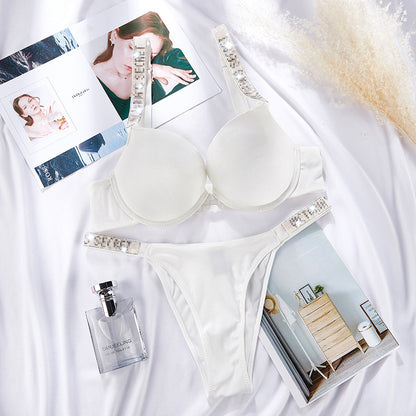 Diamante Embellished Bra and Knicker Set | 11 Colours