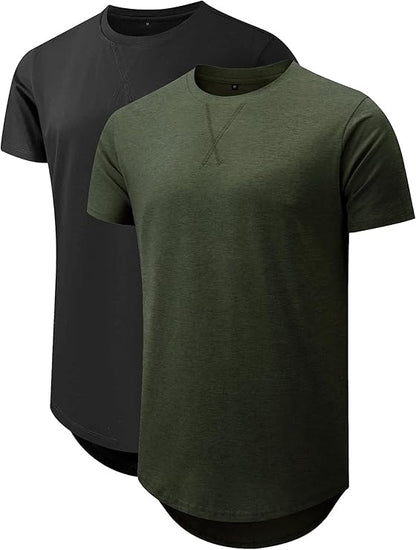 Men's Printed Mesh Cotton Blend T-Shirt - Loose Fit Crew Neck 14 Colours S-3XL