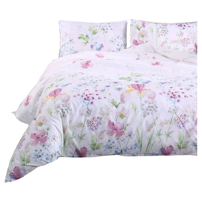 Reversible Floral Print Duvet Cover Set – 3-Piece Polyester Bedding