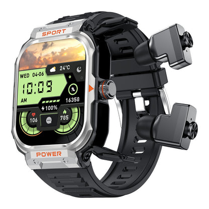 2-in-1 Smartwatch with TWS Earbuds – NFC, Heart Rate & Bluetooth Calling