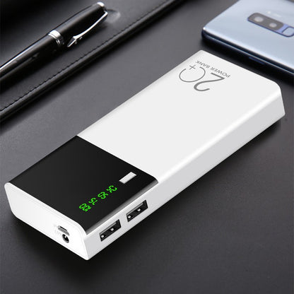 Digital Display Power Bank – Multi-Capacity Portable Charger 1,300-20,000mAh White