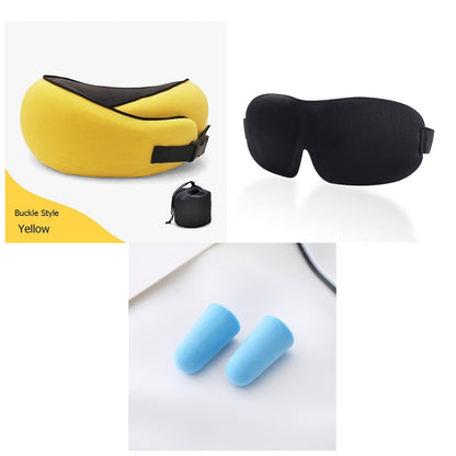Memory Foam Travel Neck Pillow — U-Shaped Neck Support for Flights, Commuting & Long Journeys