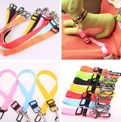 Pet Car Seat Belt Safety Lead | Adjustable Nylon Dog Travel Tether