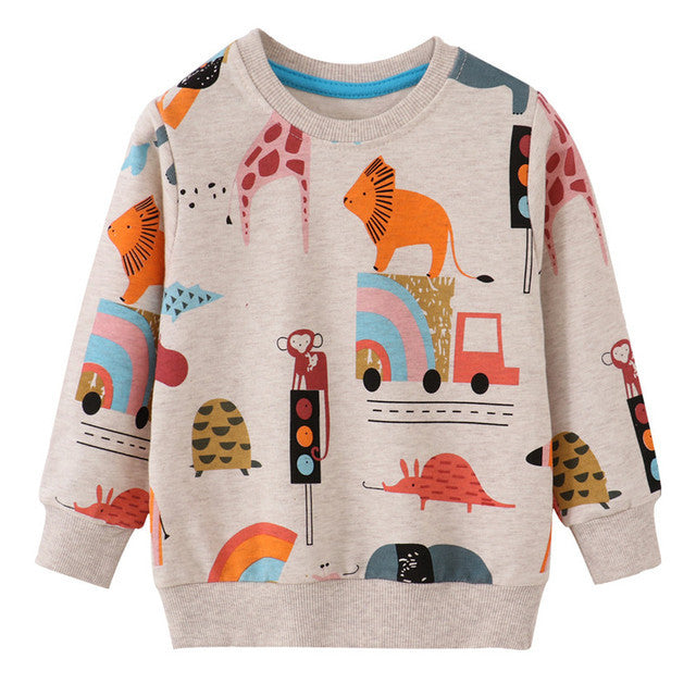 Children's Embossed Cotton Cartoon Sweatshirt | Boys & Girls | Age 2-7