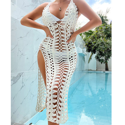 White Braces Smock Dress | Beach Cover-Up | Sizes S-L