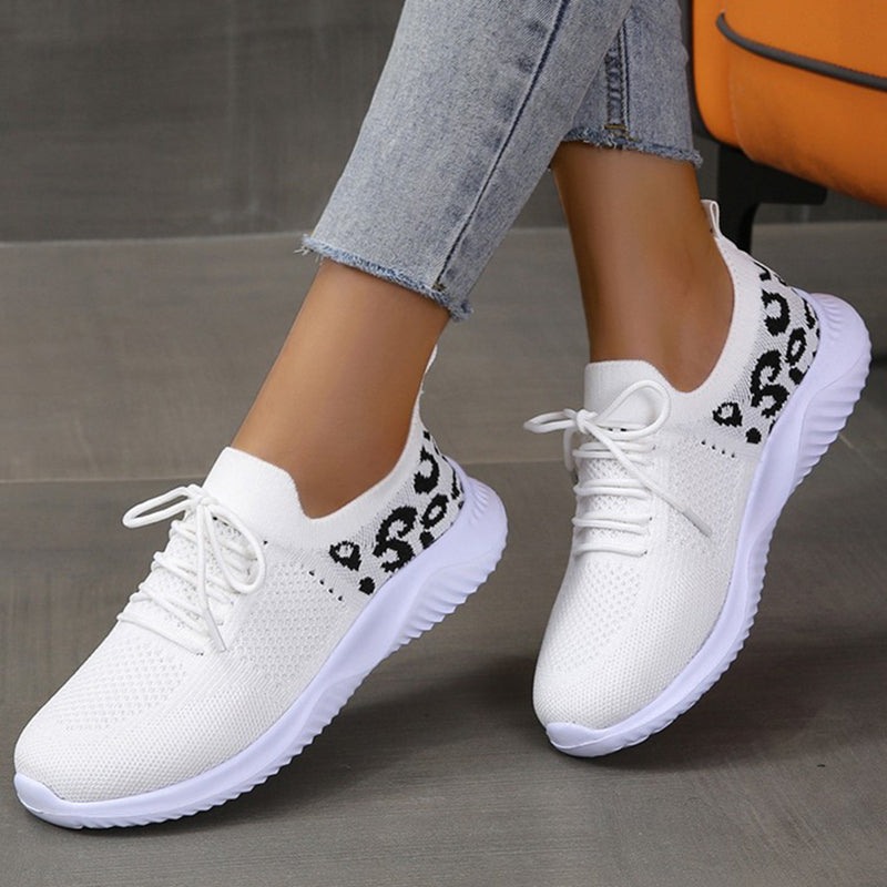 Women's Leopard Print Mesh Lace-Up Sneakers | EU 35–43