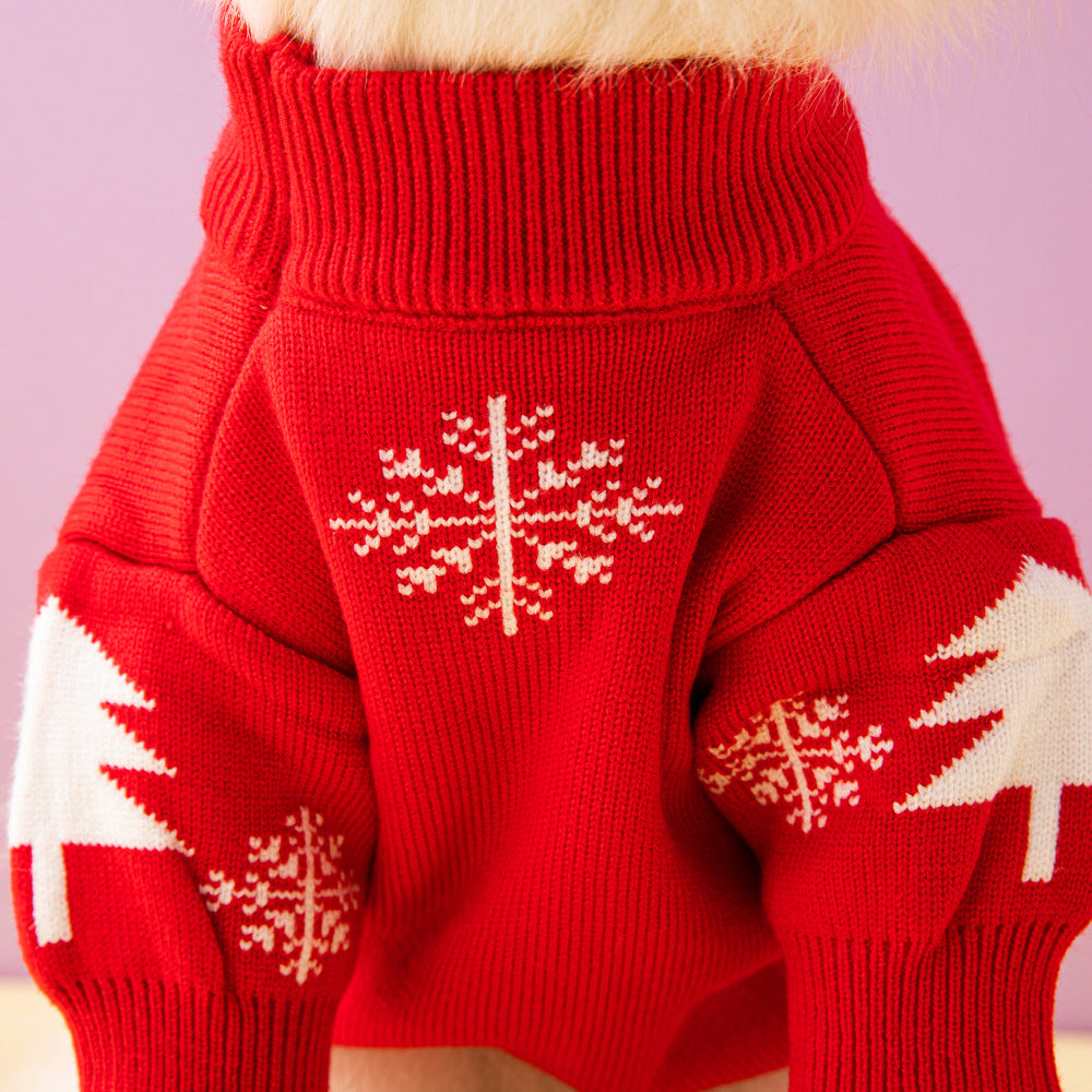 Christmas Dog Sweater | Knitted Elk & Christmas Tree | 6 Sizes