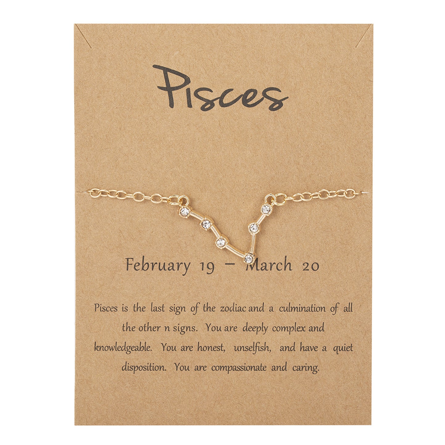 Zodiac Star Sign Gold-Plated Chain Bracelet | All 12 Signs