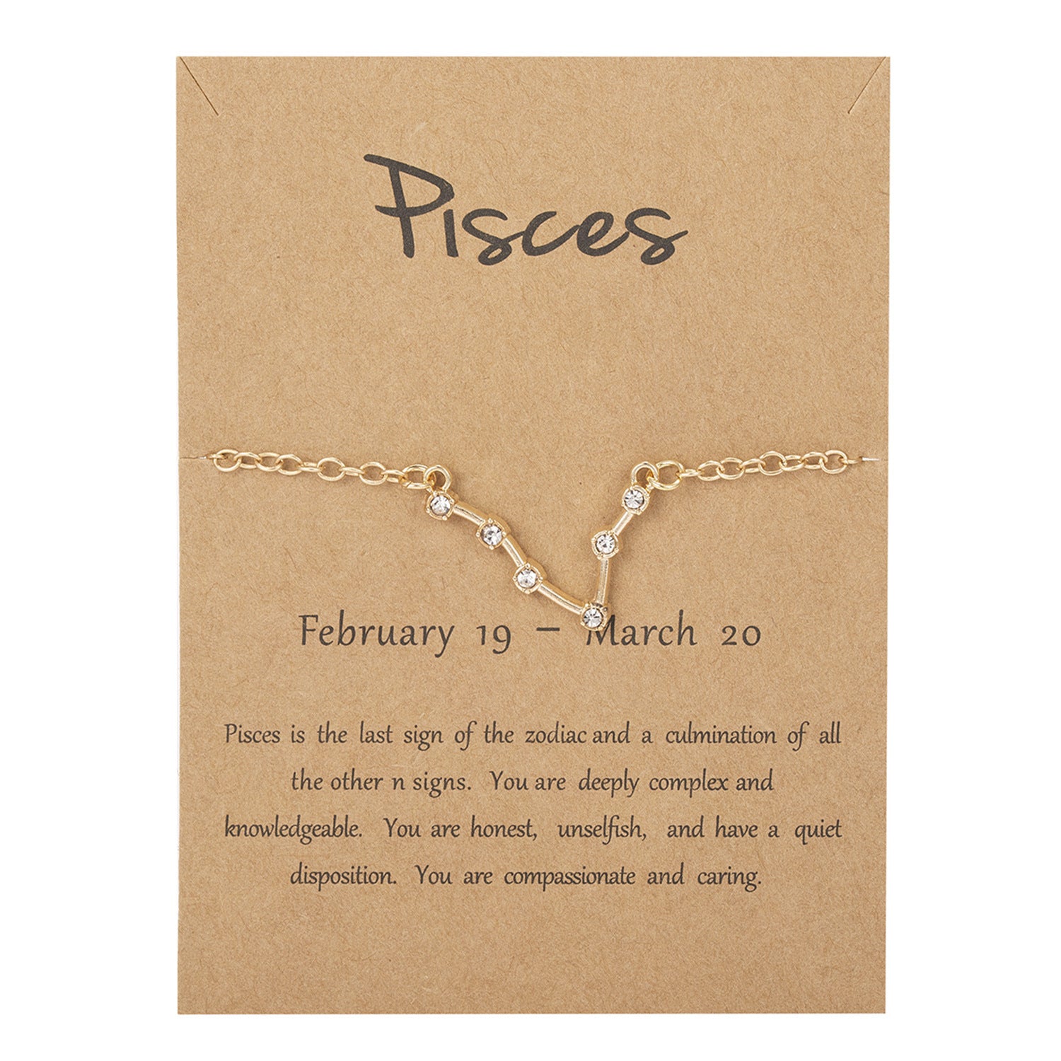 Zodiac Star Sign Gold-Plated Chain Bracelet | All 12 Signs