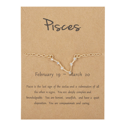 Zodiac Star Sign Gold-Plated Chain Bracelet | All 12 Signs