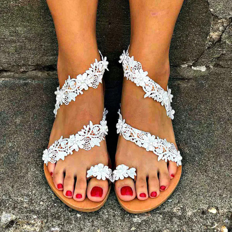 Women's Boho Floral Flat Sandals | EU 35–43