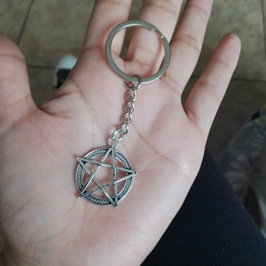 Five-Pointed Star Symbol Alloy Keyring | European Style