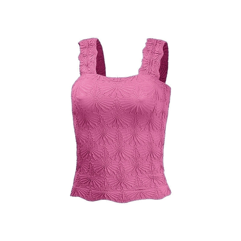 Women's Pleated Square-Neck Camisole Top