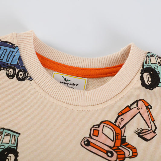Boys Excavator Design Sweatshirt | Ages 2–7