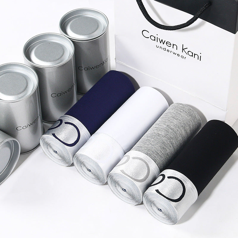 Men's Cotton Boxer Shorts 4-Pack Gift Set | Breathable Mid-Rise Boxers