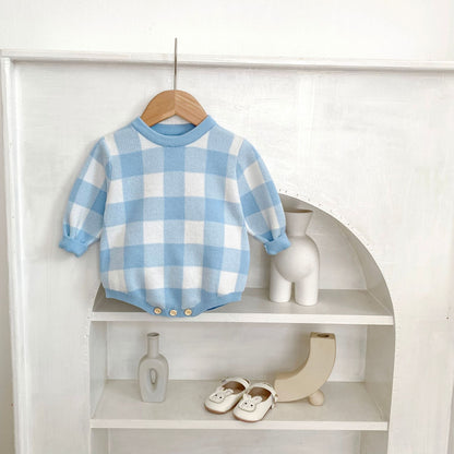 Baby Boys Cotton Knit Crew Neck Pullover | Soft Knitwear