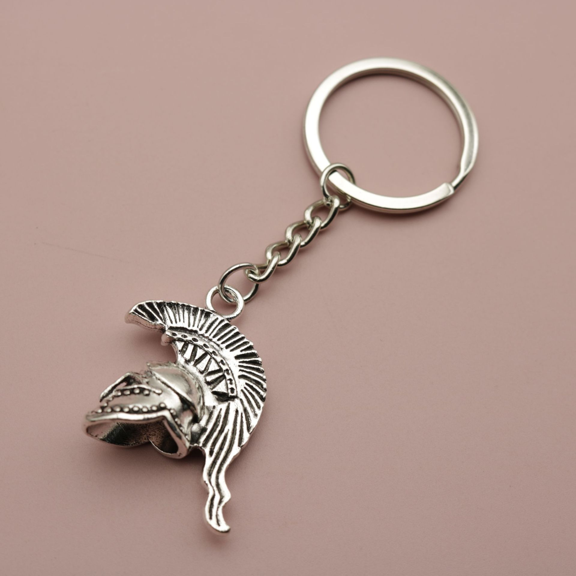 Metal Helmet Keychain Pendant | Bronze & Silver