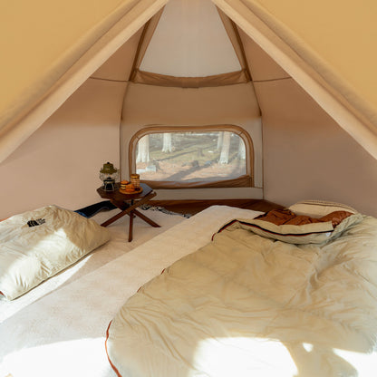 Hexagonal Bionic Camping Tent – 340×290×180cm One-Piece 210T PU Waterproof Tent Light Green & Khaki