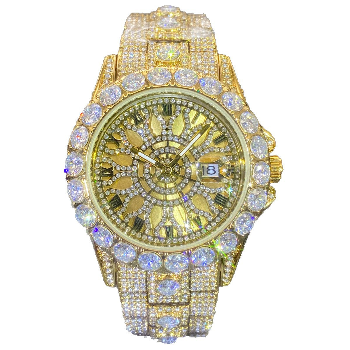 Full Diamond-Encrusted Men's Fashion Watch | Iced Out Statement Watch