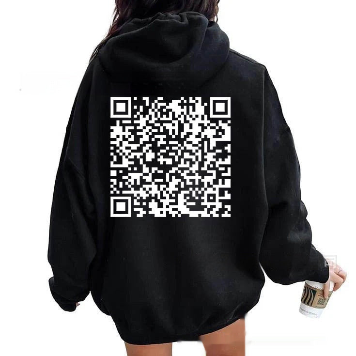 F K You QR Code Hoodie – Oversized Unisex Fleece-Lined | 10 Colours | Sizes XS–5XL