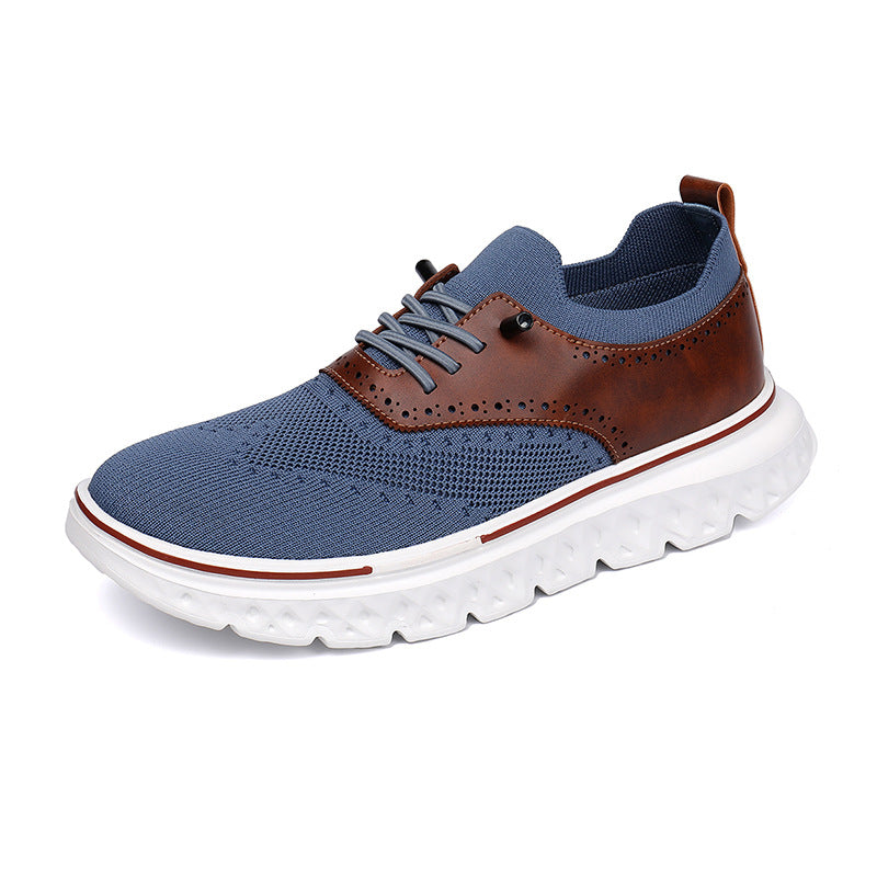 Men's Striped Patchwork Lace-Up Casual Trainers | EU 39-48