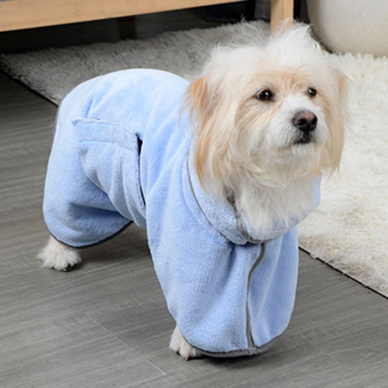 Microfibre Dog Bathrobe & Drying Towel | Quick-Dry Absorbent Coat XS–M