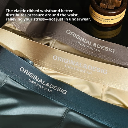 Men's Satin Nylon Boxer Briefs – Breathable Mid-Waist 5 Colours