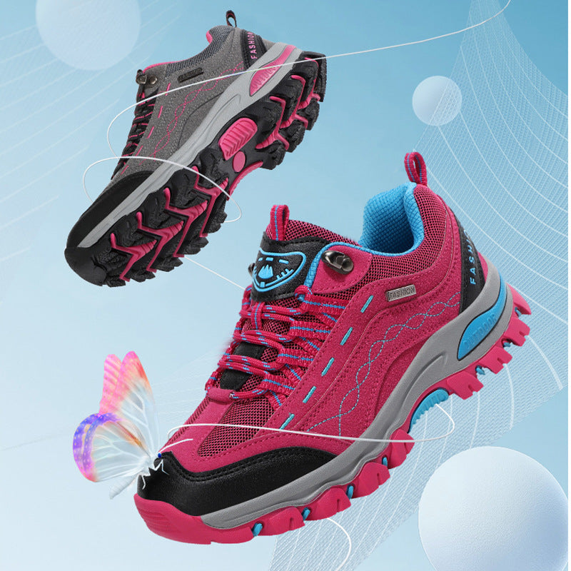 Breathable PU Mesh Low-Top Hiking Trainers - PHYLON Midsole Lace-Up
