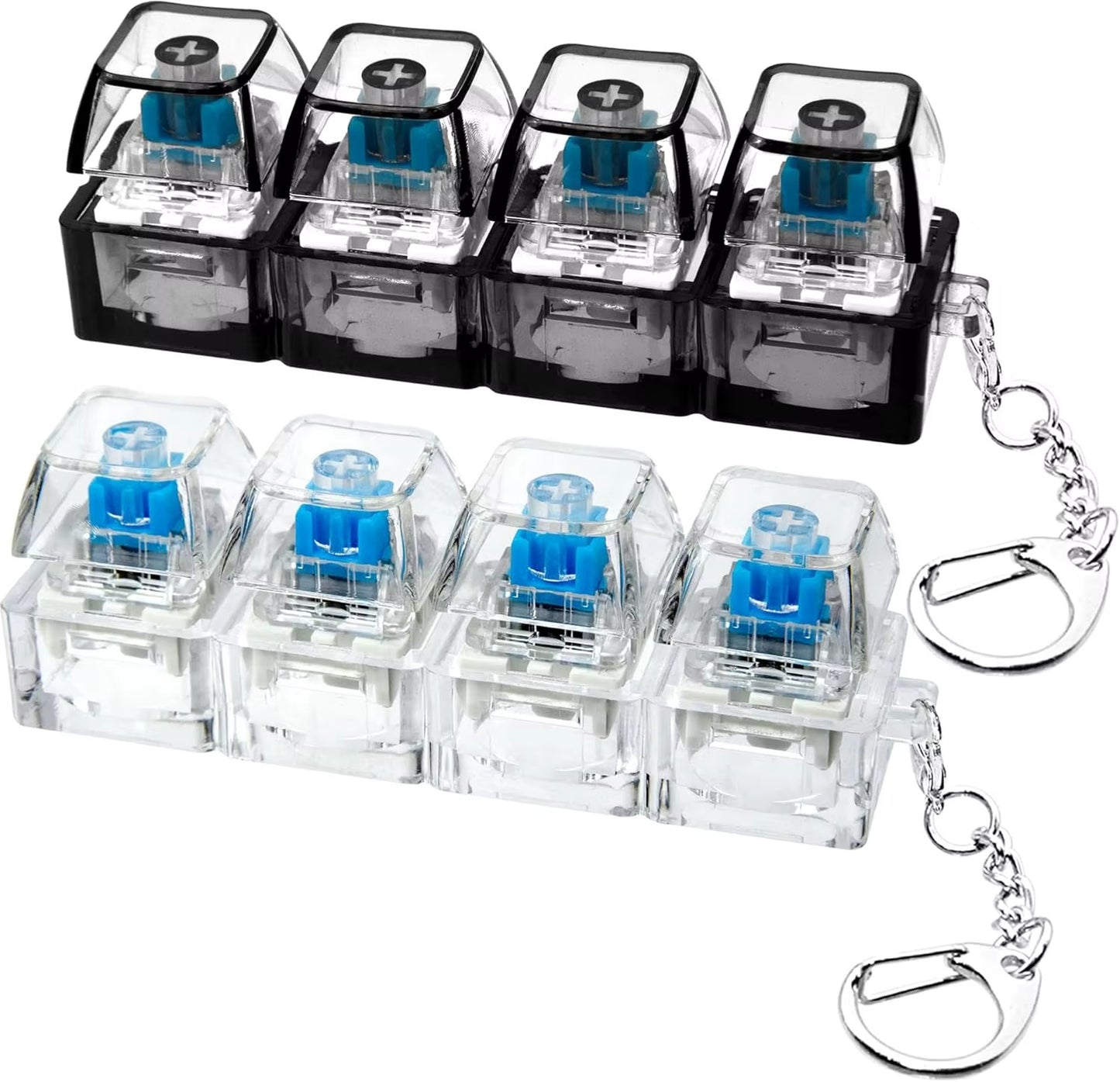 Mini 4-Key Mechanical Keyboard Fidget Clicker Keychain