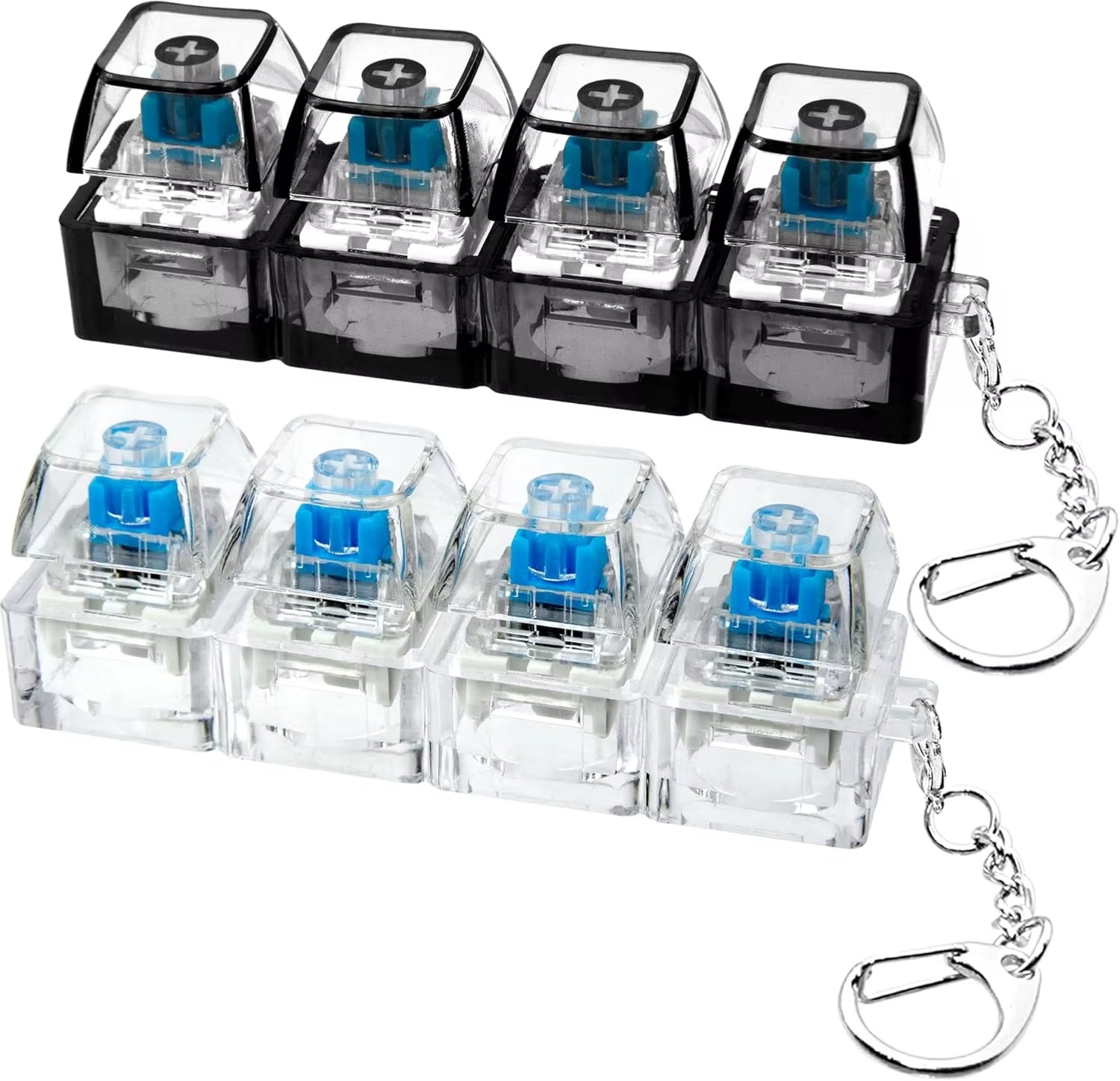 Mini 4-Key Mechanical Keyboard Fidget Clicker Keychain